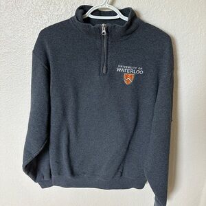 University of Waterloo Classic Dark Gray Men's Zip Up Sweater